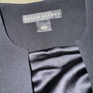 Ralph Lauren black cocktail dress. Sleeveless with interesting front detail